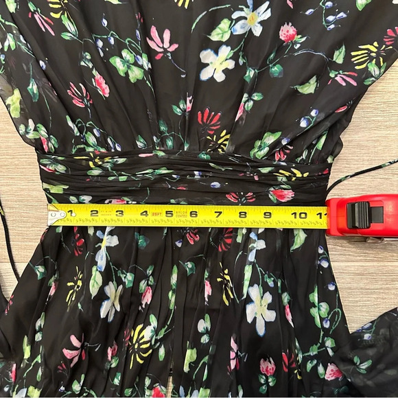 NEW Mac Duggal 67942 Lace Up Back Black Floral Gown Sz 0 - Picture 6 of 7